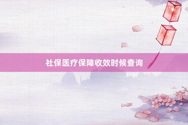社保医疗保障收效时候查询